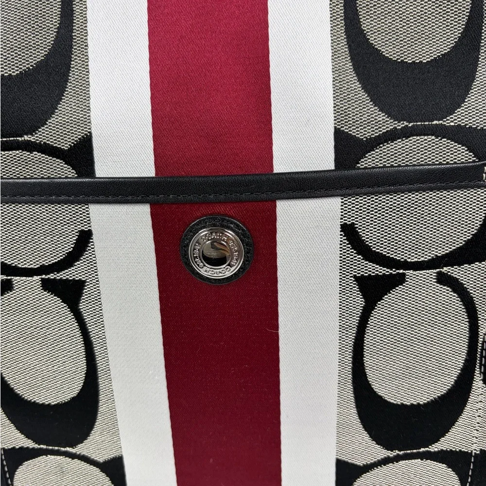 Coach OP Art Stripe Hobo/Shoulder Bag  Excellent Preowned - Picture 6 of 10